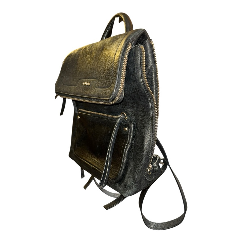 Lodis Black Modern Leather Backpack - Picture 3 of 15